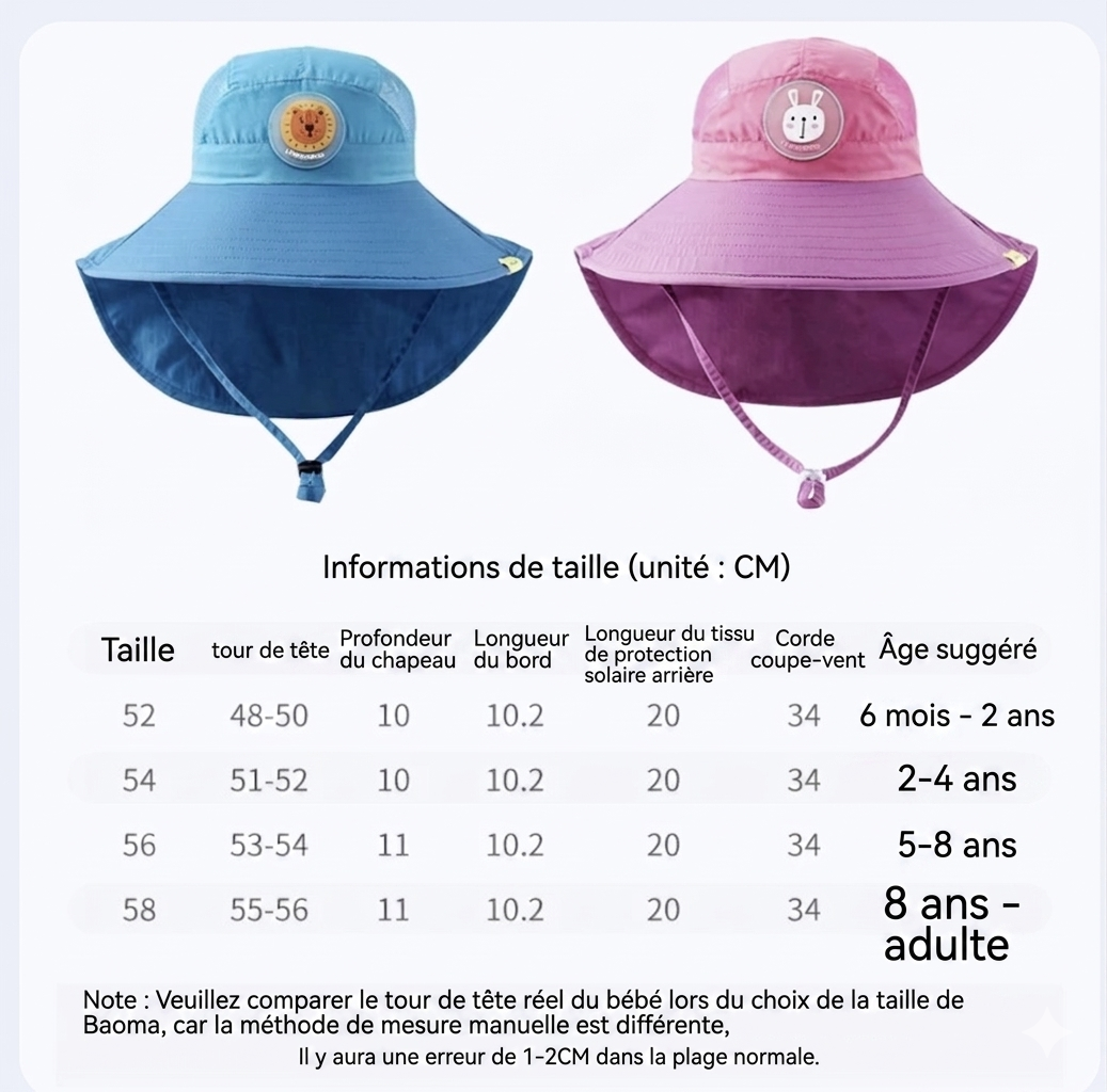 Chapeau Anti-UV Enfant UPF50+ — BriseFresh